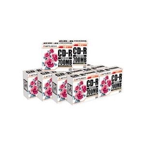三菱ケミカルメディア データ用CD-R700MB 48倍速 ホワイトプリンタブル 5mmスリムケース SR80PP10C 1箱（100枚:10枚10個）