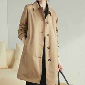 レディース コート トレンチ 膝下 ミモレ 長袖 襟付き ボタンダウン かわいい 大人可愛い きれいめ シンプル カジュアル 上品 おしゃれ かっこいい こなれ感 ラフ クール モダン 主役級 存在感