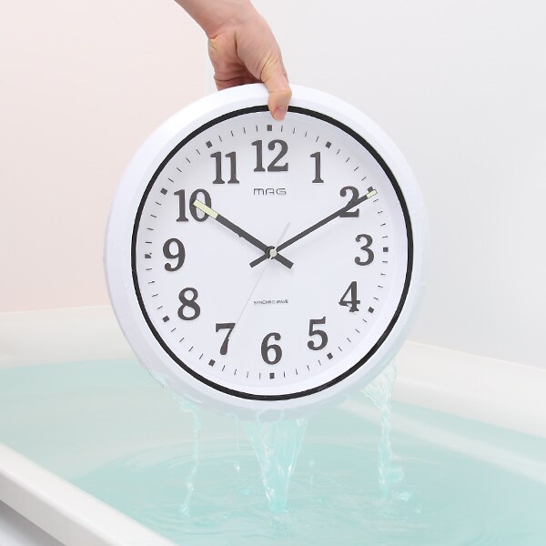 防水時計 掛け時計 防塵防水 電波時計 時計 送料無料 壁掛け 防滴 アナログ 壁掛け時計