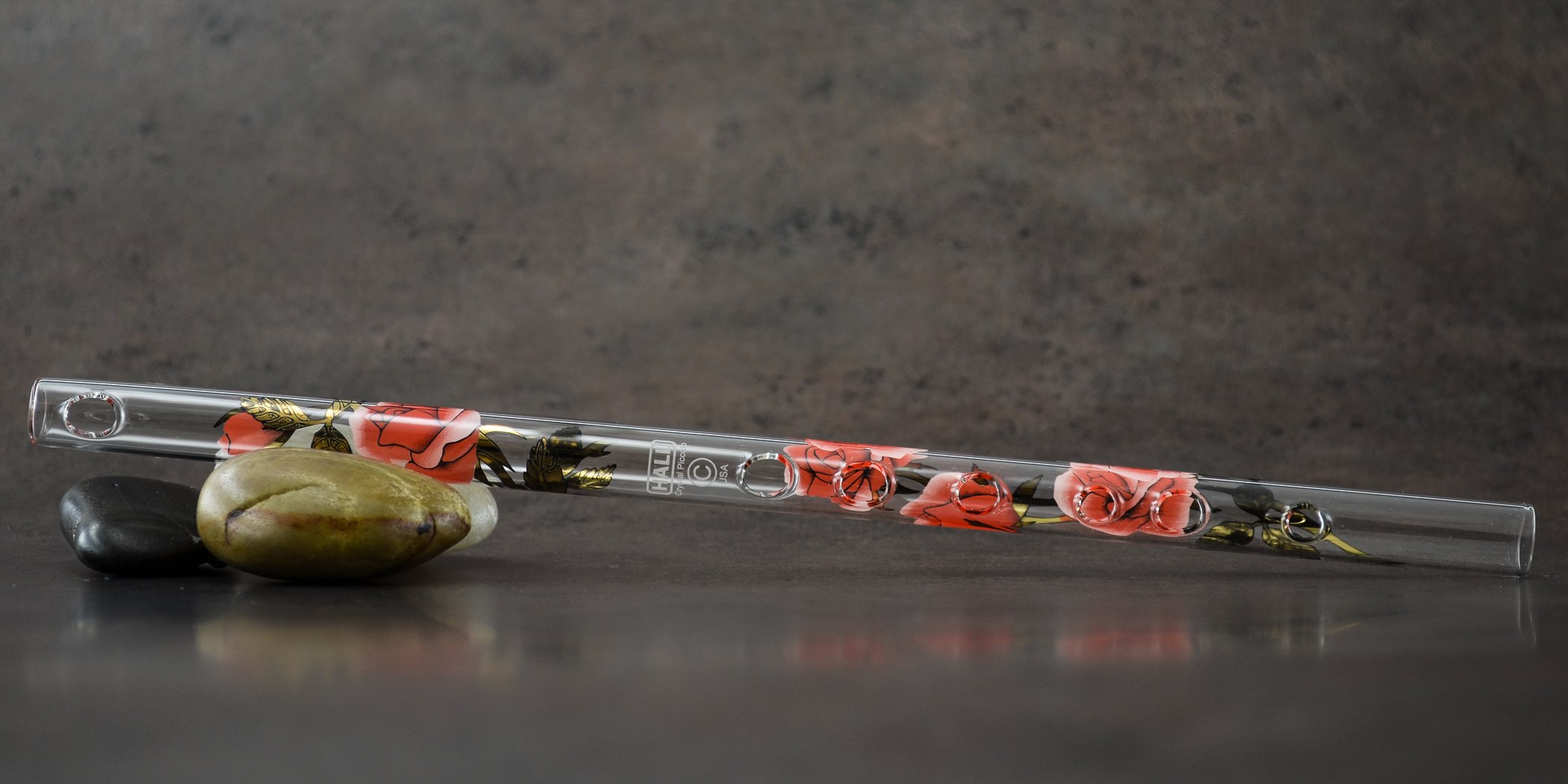 HALL CRYSTAL Piccolo C Red Rose with Gold クリスタルフルート 全長317mm