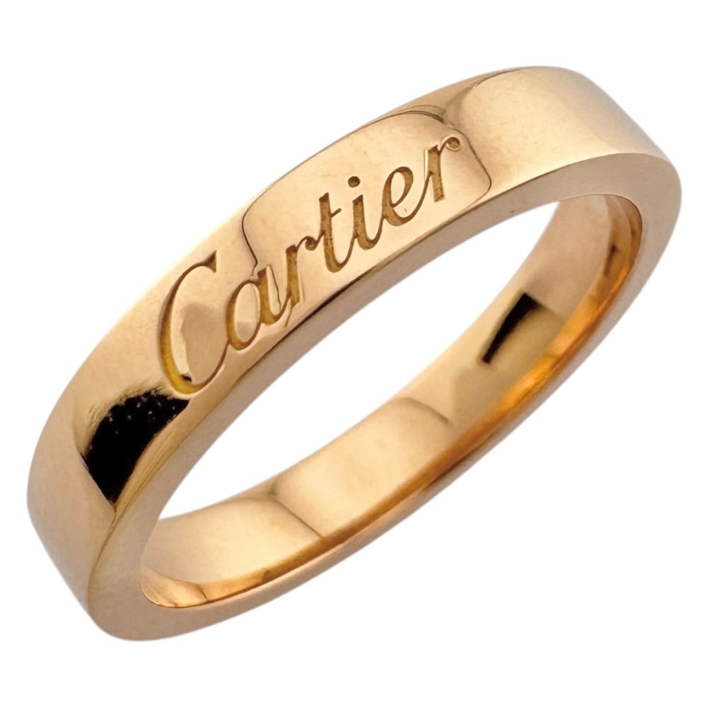 カルティエ エングレーブド リング 指輪 7号 18金 K18ピンクゴールド CARTIER 中古 美品 59,400円