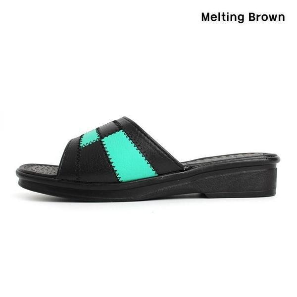 女性カジュアルチェック柄スリッパオフィス用 2色