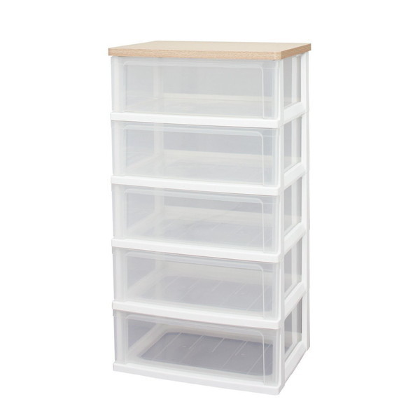 WTW-545 フレンチオーク [ウッドトップチェスト 5段 幅55.6cm 完成品] メーカー直送