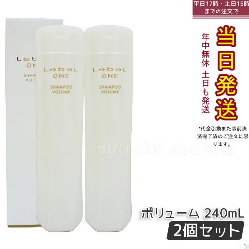 【2個セット】LebeL ONE ルベル ワン シャンプー ボリューム 240ml VOLUME SHAMPOO ヘア&スキャルプシャンプー 洗い流す ヘアサロン専売品 頭皮ケア