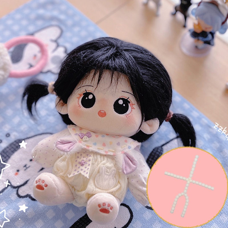 綿花人形ぬいぐるみ 20cm 無属性 本体 着せ替え人形骨格が黒い毛を揚げた裸の子供の子供の日に彼女にカップルのプレゼント公仔