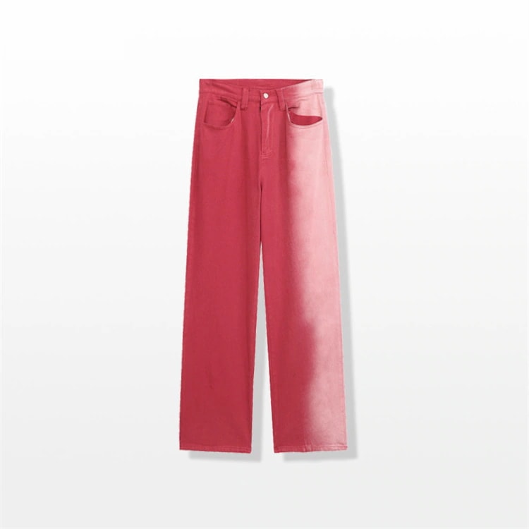 INSスタイル タイドファッション ジーンズ 夏 スリム sweet系 レトロ ロングパンツ グラデーション