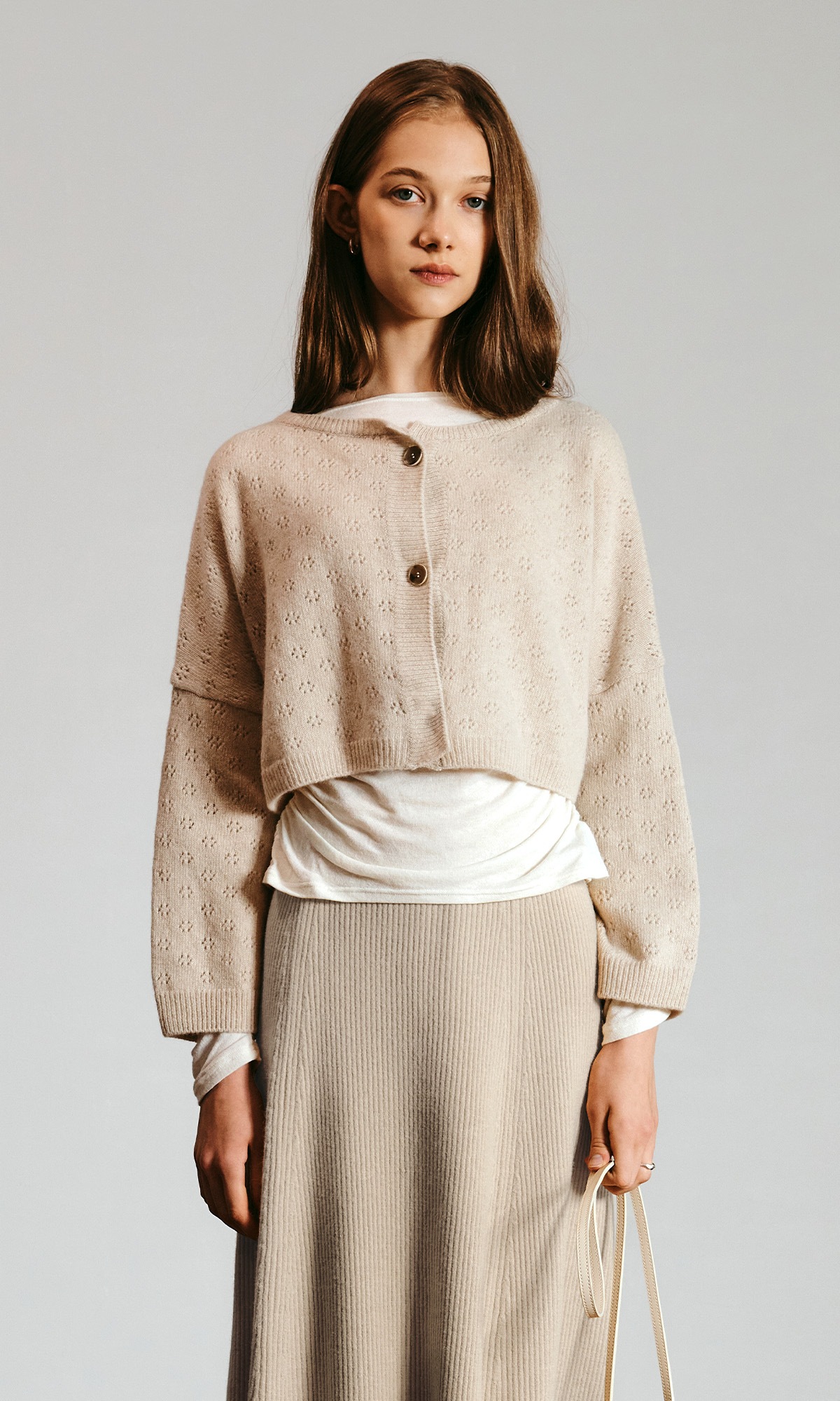 【J.CHUNG】 MELLE KNIT CARDIGAN : OATMEAL