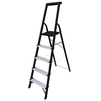 スチールフレーム幅広ステップ踏み台5段 AH-5BK