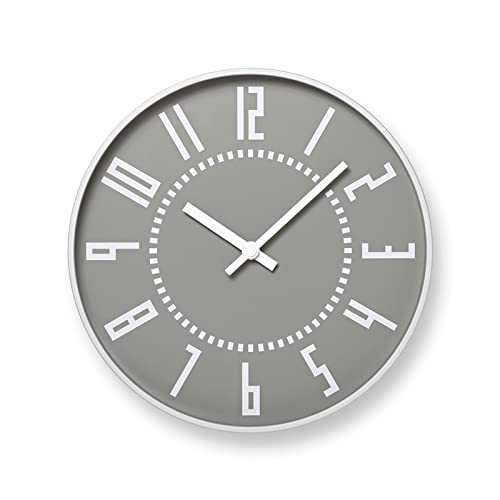 出産祝い アナログ 掛け時計 レムノス エキクロック TIL16-01G clock eki 灰 アルミニウム 置時計