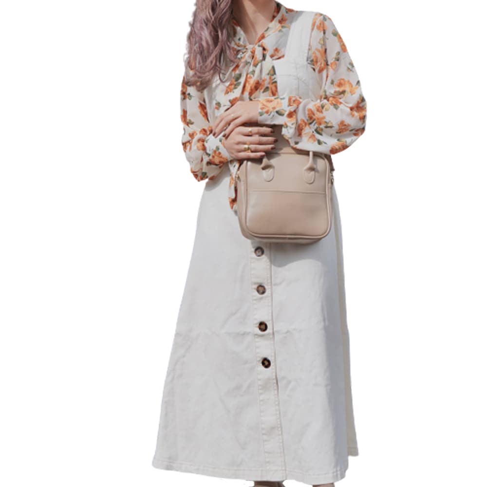 White Denim Flare Cami-Onepiece A,D,G レディース