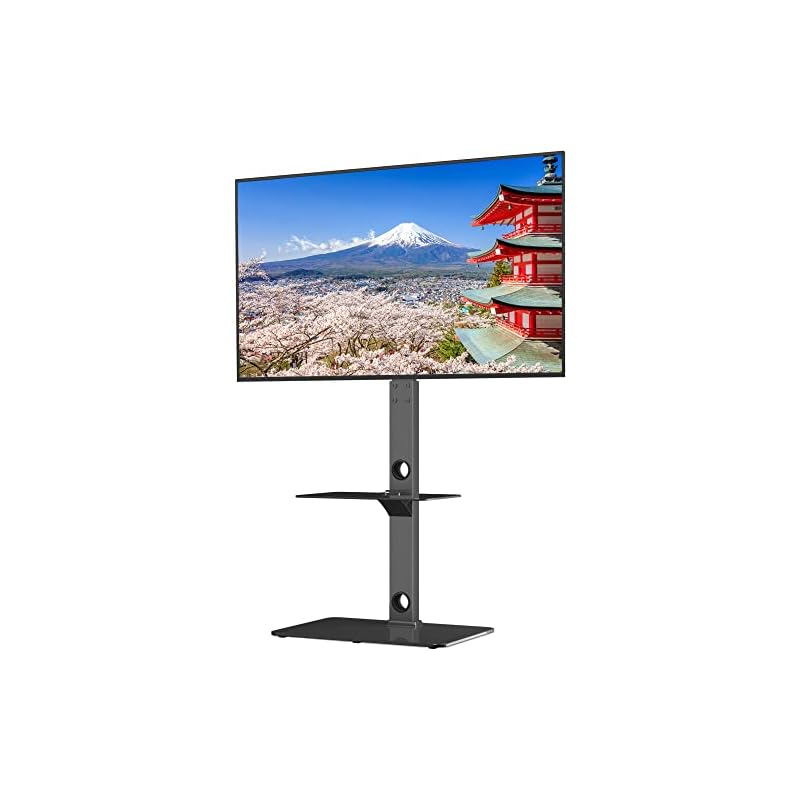 1homefurnit テレビスタンド 壁寄せテレビスタンド ハイタイプ 30-70インチLCD/LEDに対応 耐荷重40KG 高さ6段調整 回転角度37 VESA600*400mmまで対応 棚板付き