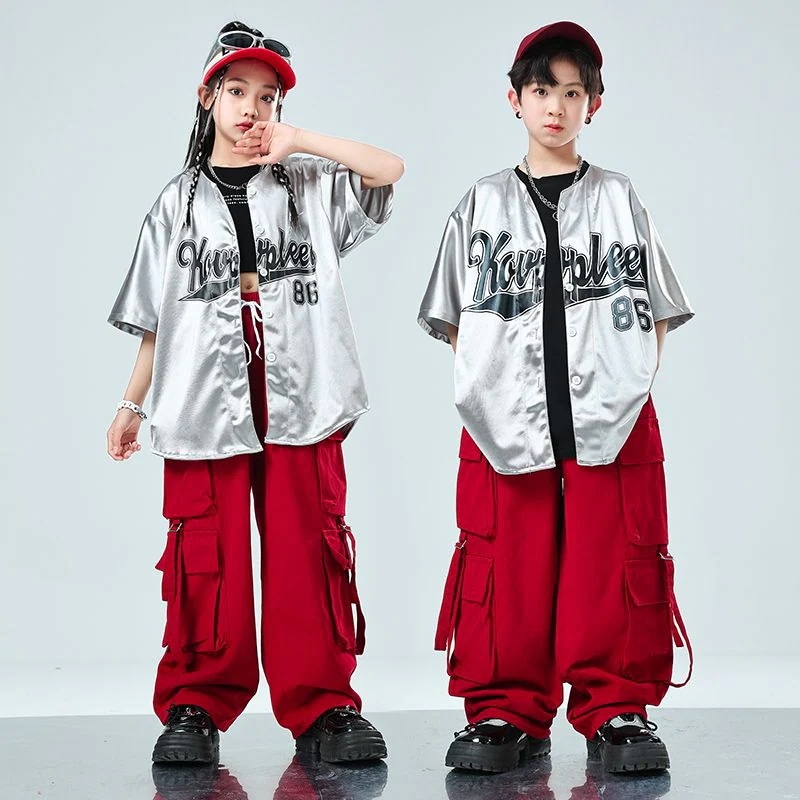子供の街のダンスのファッション服の男の子のヒップホップのhiphopのドラムの出演服の女の子のジャズのダンスのショーのクールでかっこいいスーツ