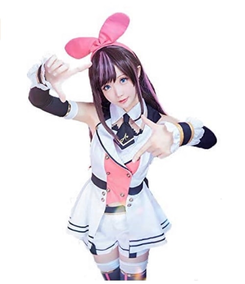 付きKizuna AI風コスチューム人工知能バーチャルYouTuber 絆愛ウィッグ 靴別売り