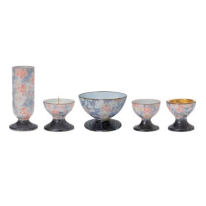 彩花五具足 有田焼 雅桜ブルー 32620000z2072