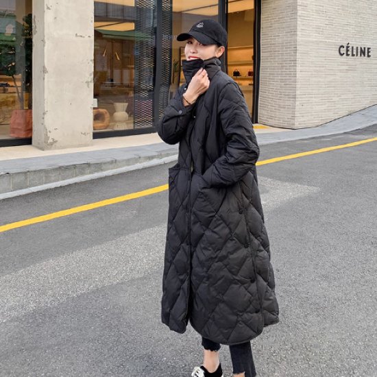ダウンコート レディース アウター 羽織 ダウンジャケット ロングコート ジャケット コート ロング丈 シンプル 無地 長袖 スタンドカラー ポケット ベンチコート カジュアル お出かけ おしゃれ 14,861円