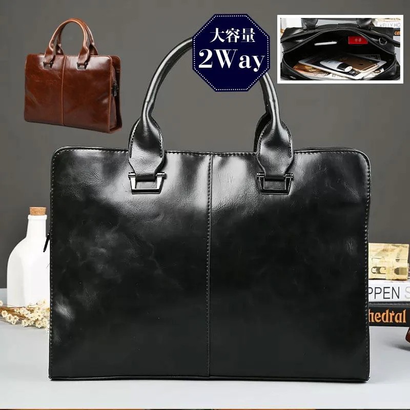 【急速出荷!】大好評推奨新作 ビジネスバッグ ブリーフケース メンズ PC対応 自立型 かっこいい 40代 2WAY 軽量 50代 大容量 A4 レザー 出張 通勤