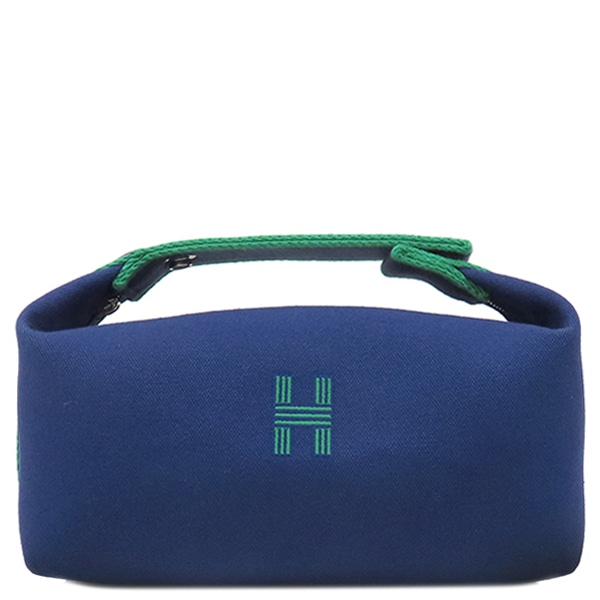 エルメス HERMES ポーチ ブリッド ア ブラック PM トワルアッシュ マリン シルバー金具 紺 ハンドバッグ バニティバッグ 【保存袋】【中古】