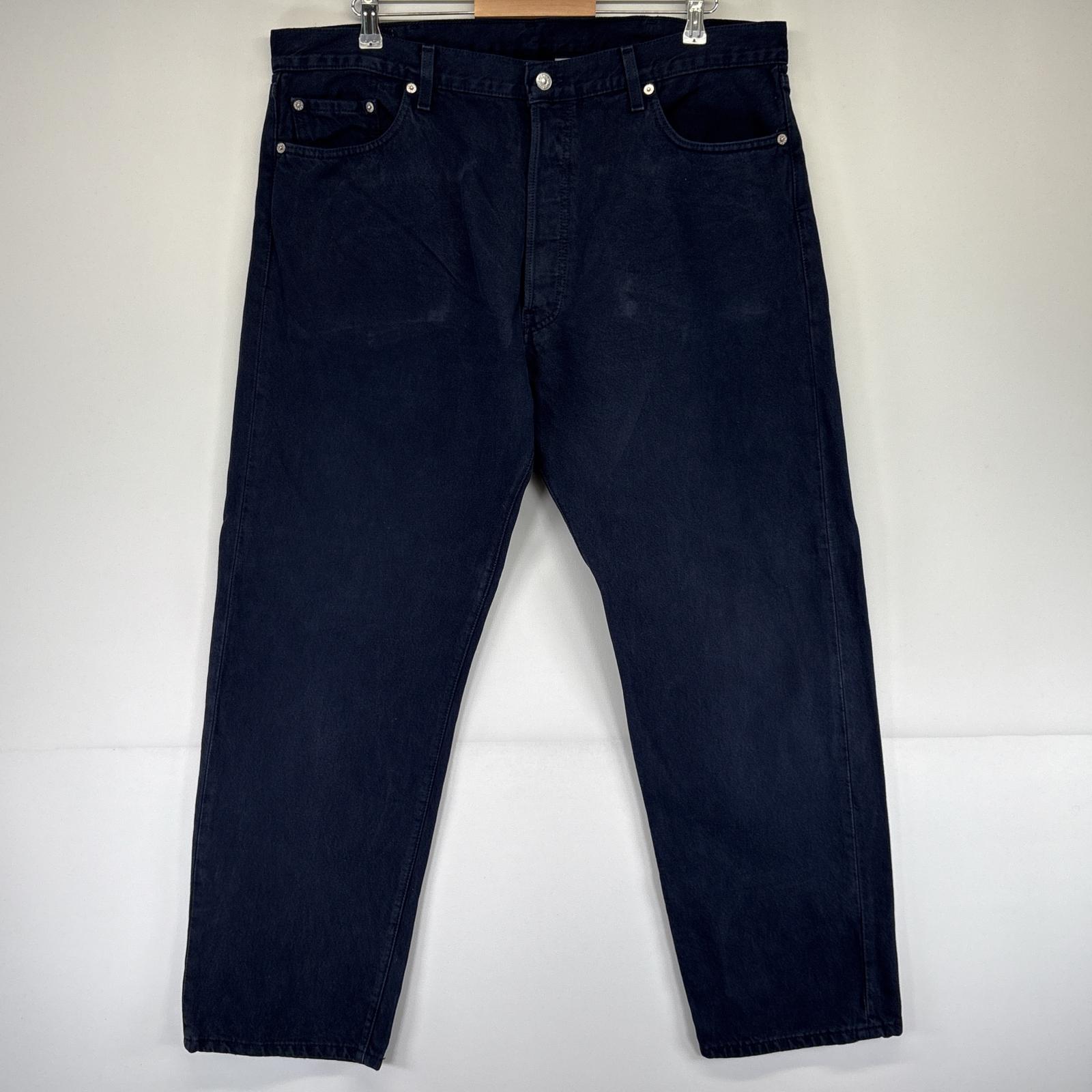 古着 デニムパンツ 501 ストレート ボタンフライ ジーンズ ジーパン 5ポケット 長ズボン 大きいサイズ w40 L30 ネイビー メンズ