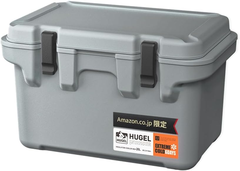 アイリスオーヤマ 真空断熱クーラーボックス 長時間 保冷 ハードタイプ アウトドア レジャー キャンプ HUGEL モスグレー