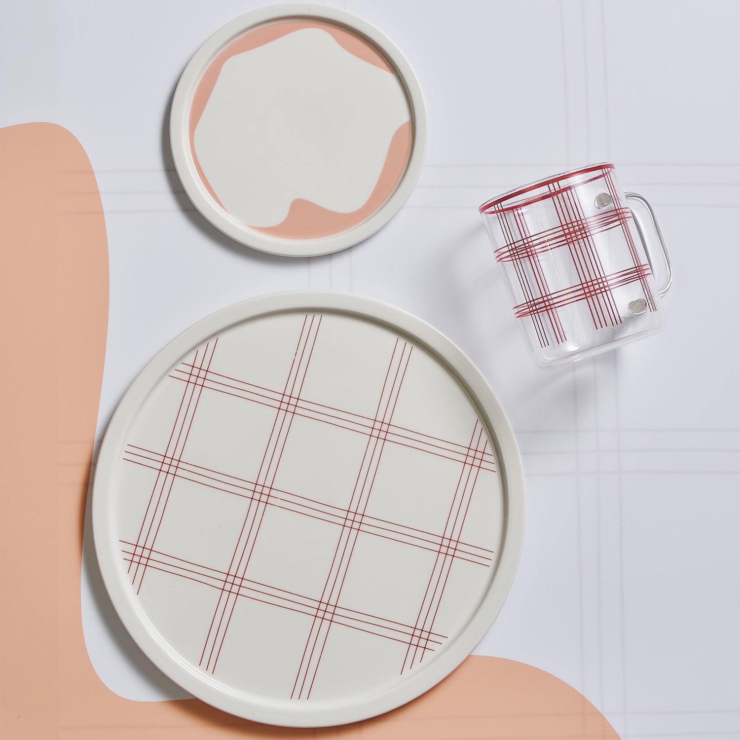Luvy セラミックマグカップ＆プレート 3点セット テーブルウェア ピンク