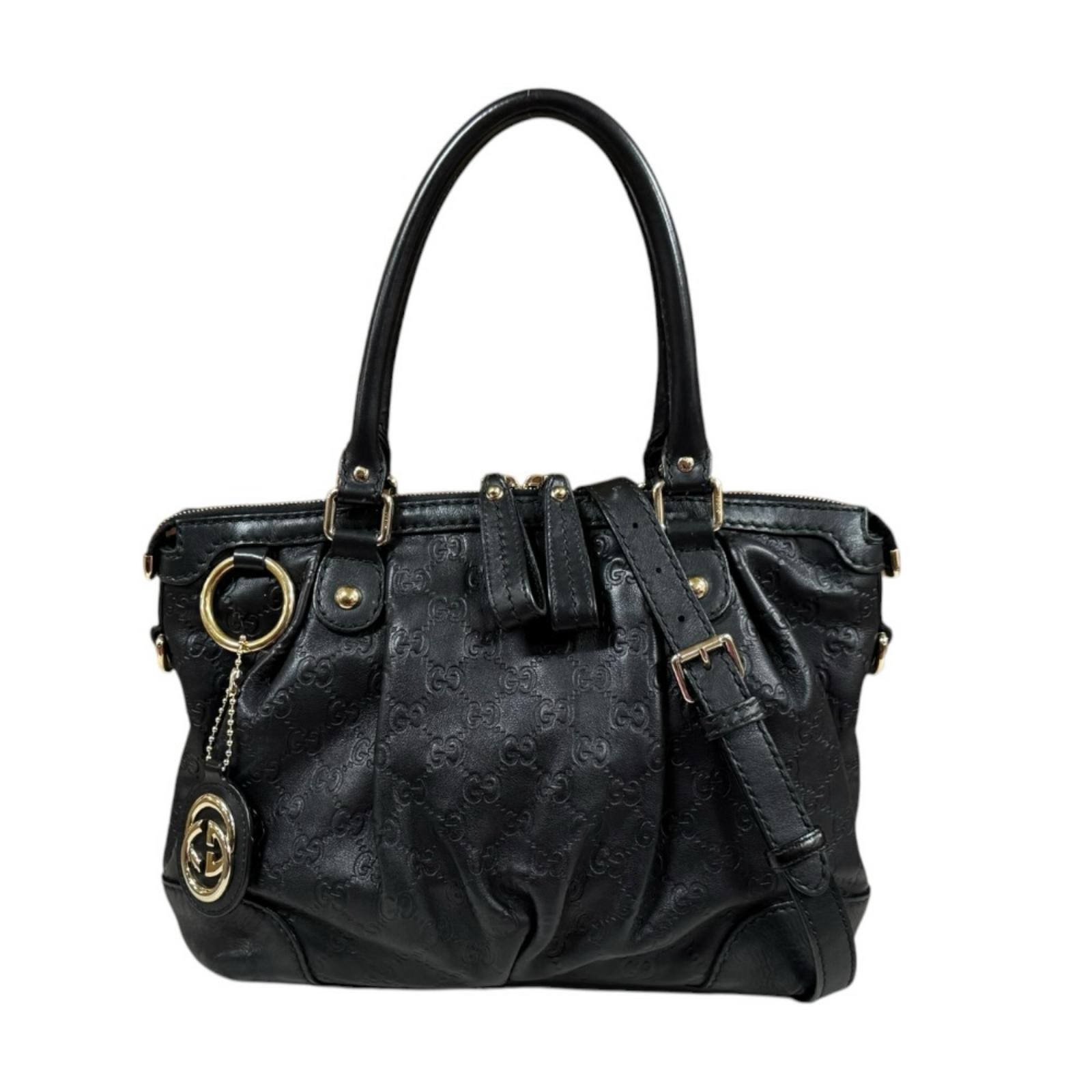 グッチ スーキー グッチシマ ショルダーバッグ シマレザー 247902 ブラック GUCCI 中古