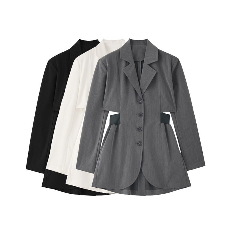ジャケット 上着 スーツ トップス ホワイト ブラック グレー S M L 通勤 通学 リクルート
