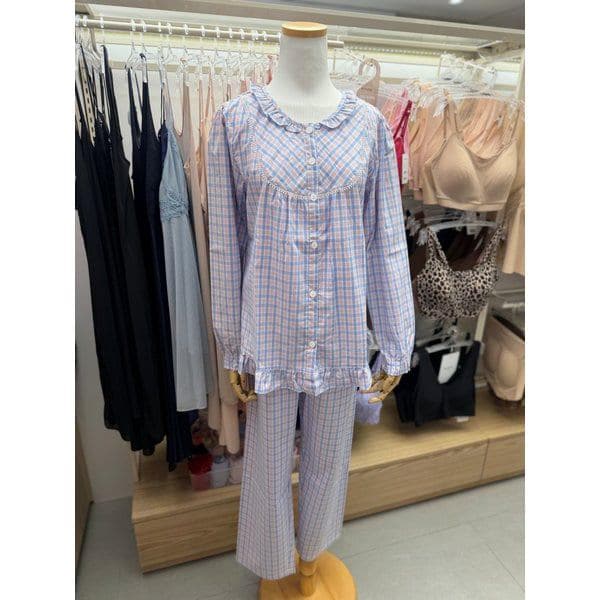 バンブー先染めチェック女性パジャマWP8889R