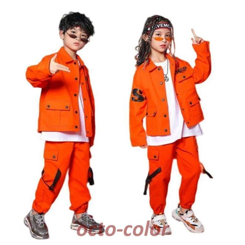 キッズ　ダンス衣装　キッズ　ヒップホップ　ダンス衣装 長袖　シャツ　カーゴパンツ　かっこういい　セットアップ　韓国　子供服　キッズダンス　ジャッズ　上
