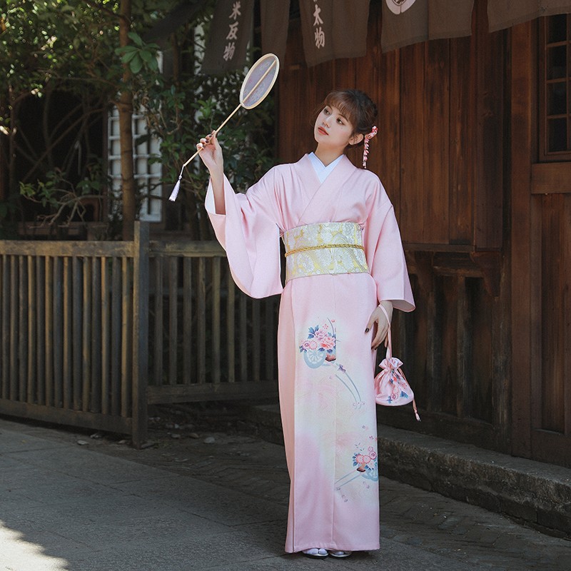 新入荷 浴衣 浴衣セット 桜の季節 ピンクの少女 改良着物 おしゃれで かわいい 大人の着物 セット 夏祭り花火大会