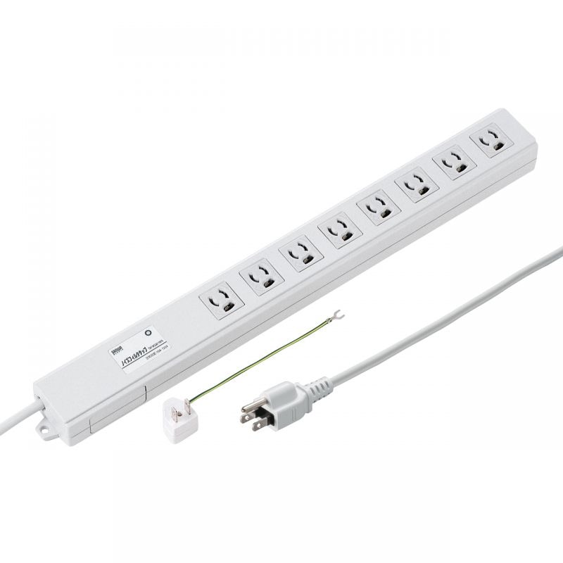 ノイズフィルタタップ 3P 8個口 2m TAP-3811NFN