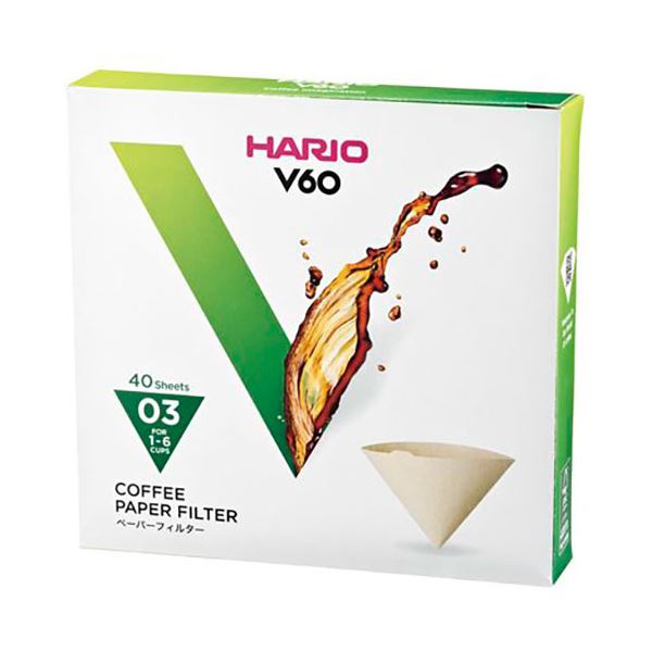 [10セット] HARIO V60用ペーパーフィルター03M 1～6杯用 40枚入 VCF-03-40MX10