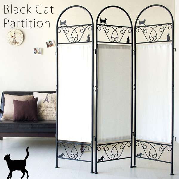 3連 猫の パーテーション 間仕切り 目隠し インテリア 新生活 引越し 家具 sk 2828