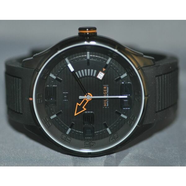 トミーヒルフィガーMens Black Dial Black Polyurethane Watch 1790803