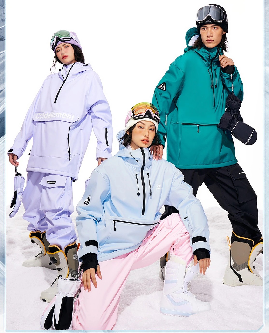 スノーボード ウェア スキーウェア 上下セット メンズ レディース 耐水19000mmH2O 男女兼用 ロングパンツ ジャケット アウター 韓国風 スノボウェア 半ジップアップパーカー プルオーバーA