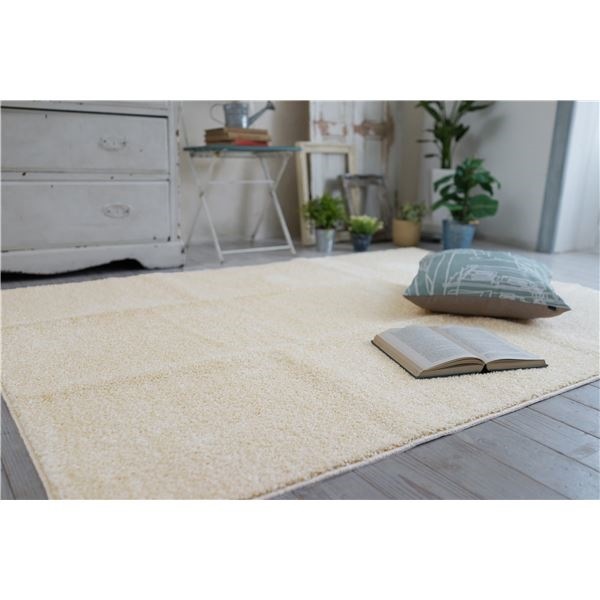 最低価格の 防ダニ ラグマット/絨毯 185185cm 正方形 ホワイト 日本製 洗える 防滑 スミノエ レーヴ カーペット・絨毯