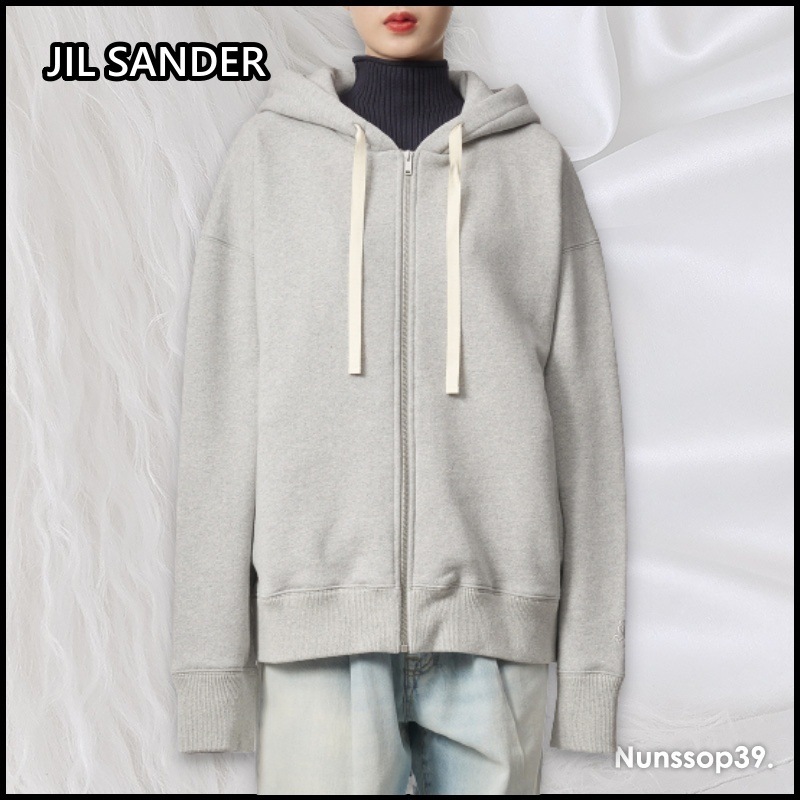 JIL SANDER J22HG0101 J20015 052 LOGO ZIPUP HOODIE