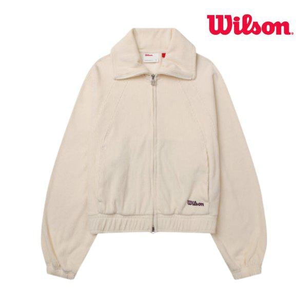 女性コージーリブスタンドネックジップアップクリーム(W253002NFJ92CRM-SC)