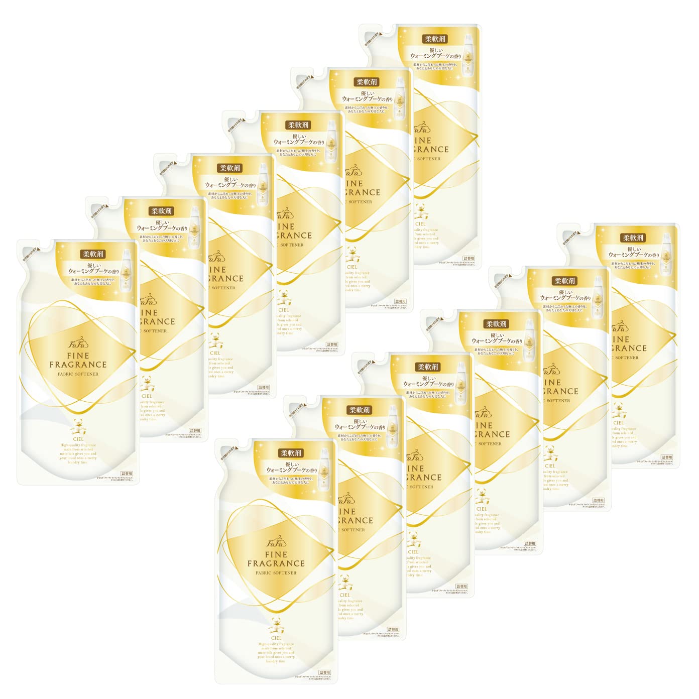 濃縮 柔軟剤 ファイン フレグランス シエル ウォーミング ブーケ の香り 詰替 (500ml) 12個セット