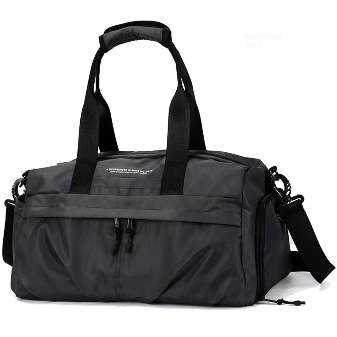 [MORGEN SKY] ダッフルバッグ ボストンバッグ スポーツバッグ 修学旅行 男女兼用 耐水撥水無地 4way乾湿分離 シューズバッグ 大容量 旅行カバン ジム ヨガ ゴルフ 水泳 部活 出張