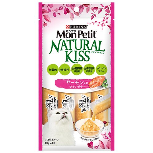 ナチュラルキッス　サーモン入りチキンゼリー　４０ｇ（１０ｇX４本）X３０袋　ＣＲＣ35―25―20―30―00