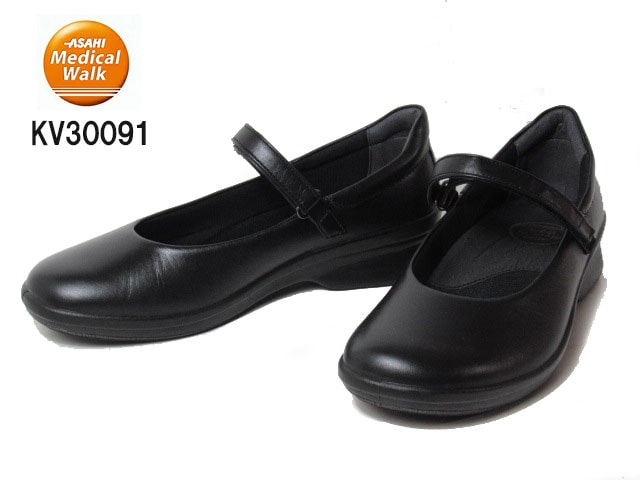 【12:00迄の注文即日出荷】アサヒメディカルウォーク CC L013 KV30091 ストラップ付き コンフォートパンプス レディース 靴