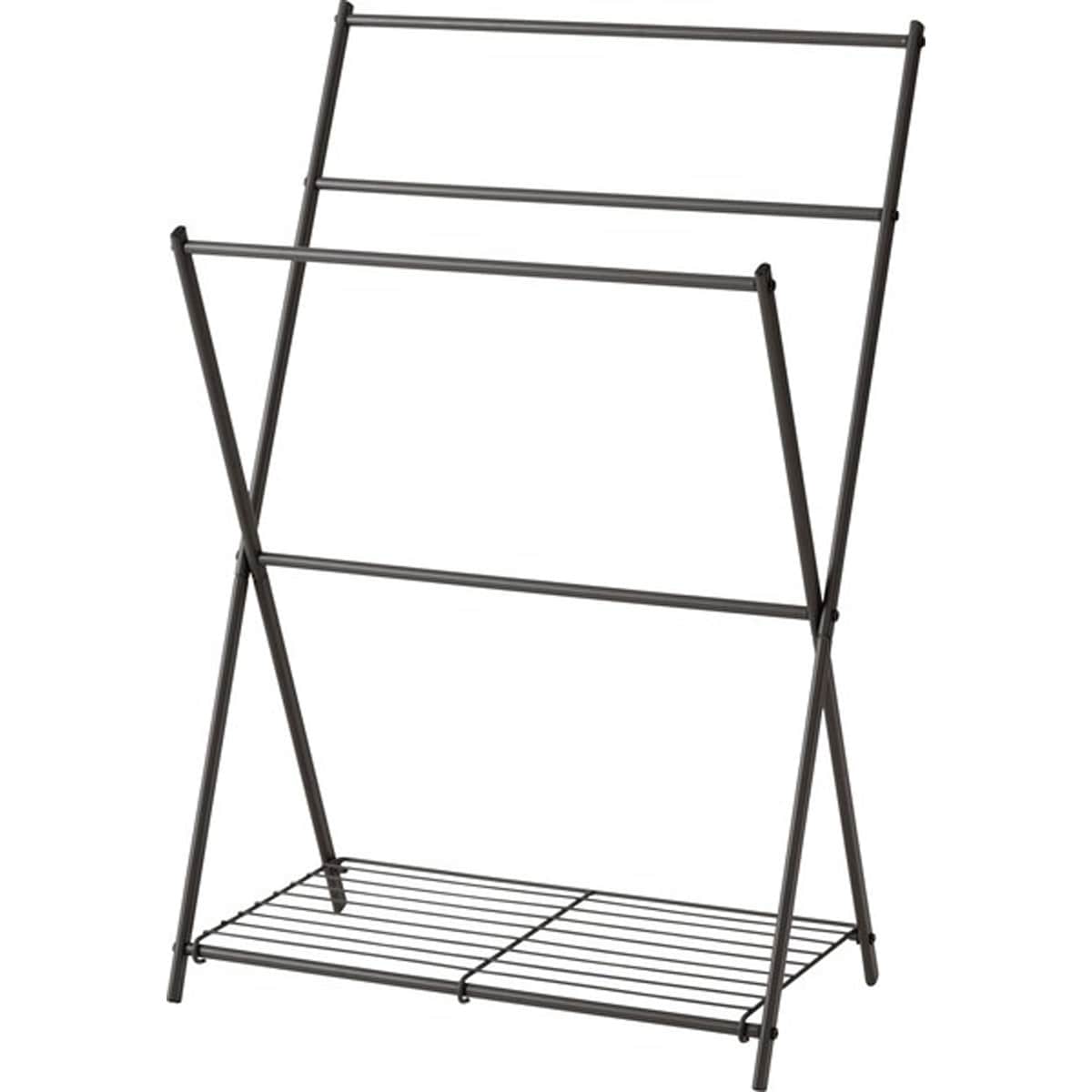 フォールディングハンガー MIP-59 タオルハンガー タオル掛け バスタオル掛け 物干し 折りたたみ コンパクト 軽量 シンプル スチール 省スペース 室内 ランドリー ダークグレー 灰 ホワイト