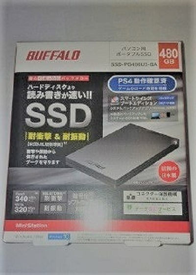 バッファロー　外付けSSD　SSD-PG480U3　ブラック