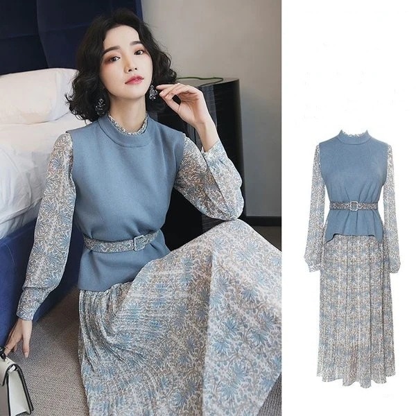 セットアップレディーストップススカートブラウス無地秋2点セットaラインうカート上下セットおしゃれ通勤通学OL3040