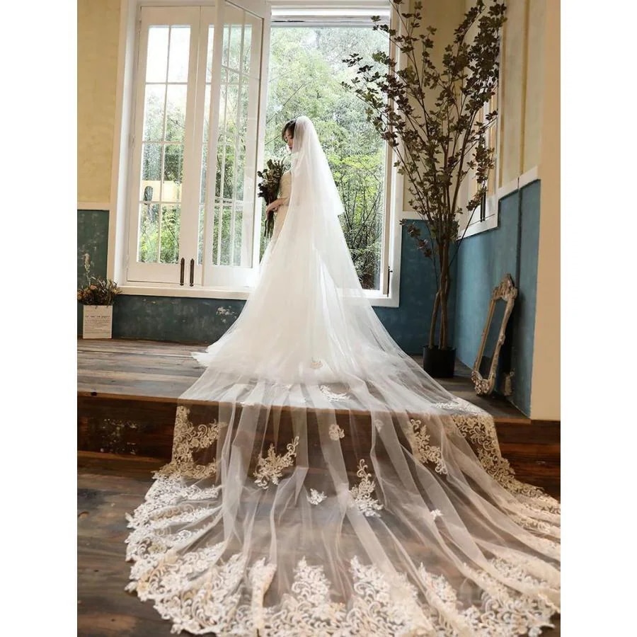 春の大ヒット ウエディングベールウェディングベールレースヴェールロングブライダル小物結婚式二次会トレーン披露宴海外挙式前撮り教会式