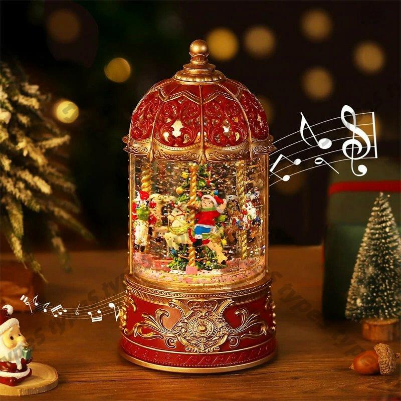 クリスマス サンタ ノードーム クリスマスオルゴール メリーゴーランドオルゴール クリスマスツリースノーグローブ LEDライト内蔵 クリスマスプレゼント