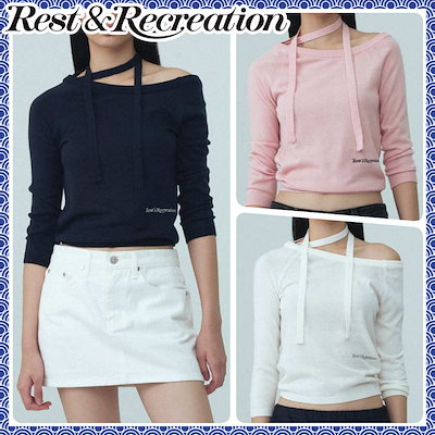 Rest & Recreation 韓国人気ONE SHOULDER rest & recreation] RR ONE SHOULDER LONG SLEEVE TOP - BEIGE