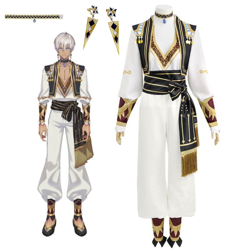 にじさんじ イブラヒム コスプレ 衣装 ネックレス＋イヤリング付き いぶらひむ コスプレ 衣装 Ibrahim 元石油王 バーチャルYouTuber ハロウィン イベント コスチューム 文学際