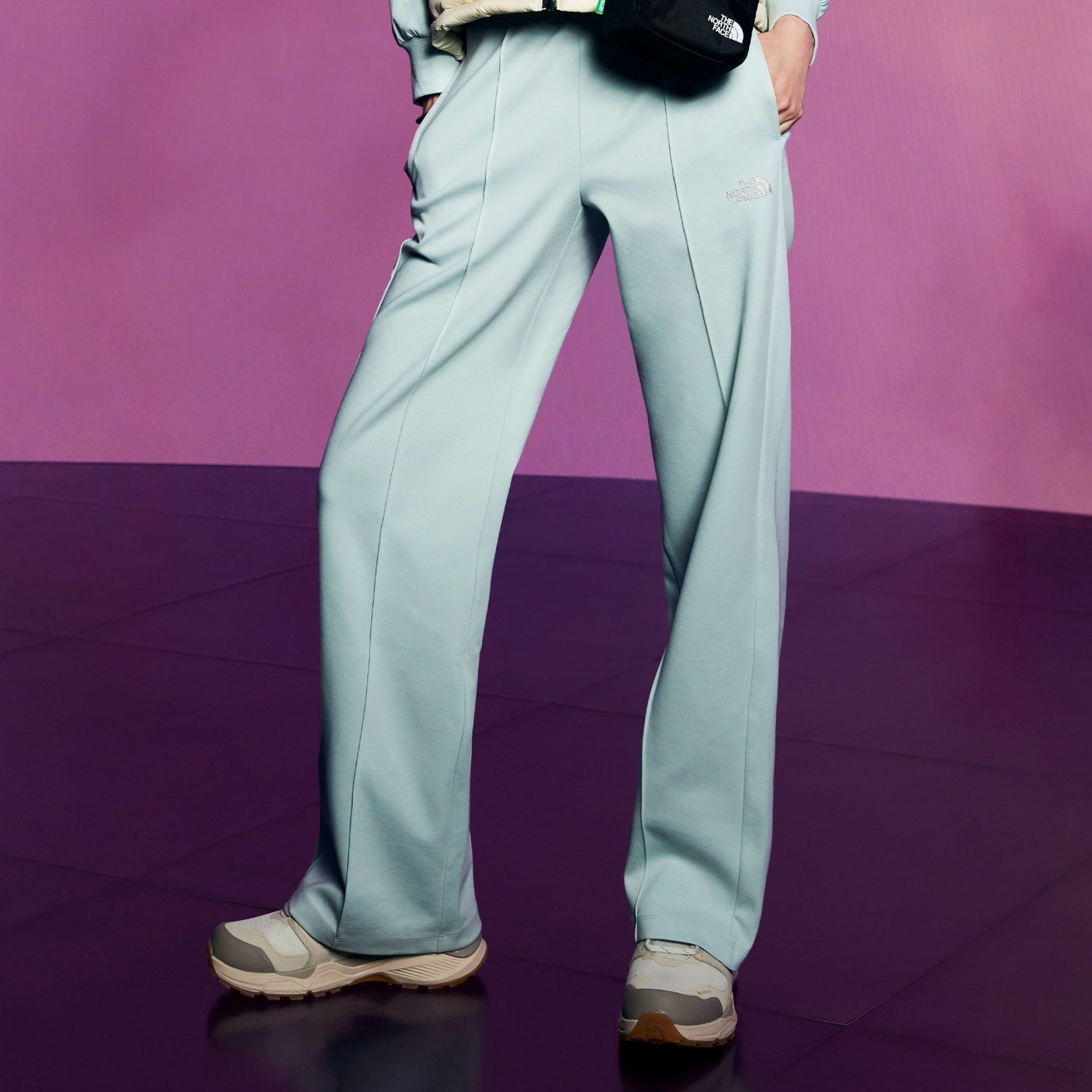 正品 NP6KP81C 女性 シードテック ワイド パンツ ソンナウン Aピンク 着用 トレック トレーニング スラックス