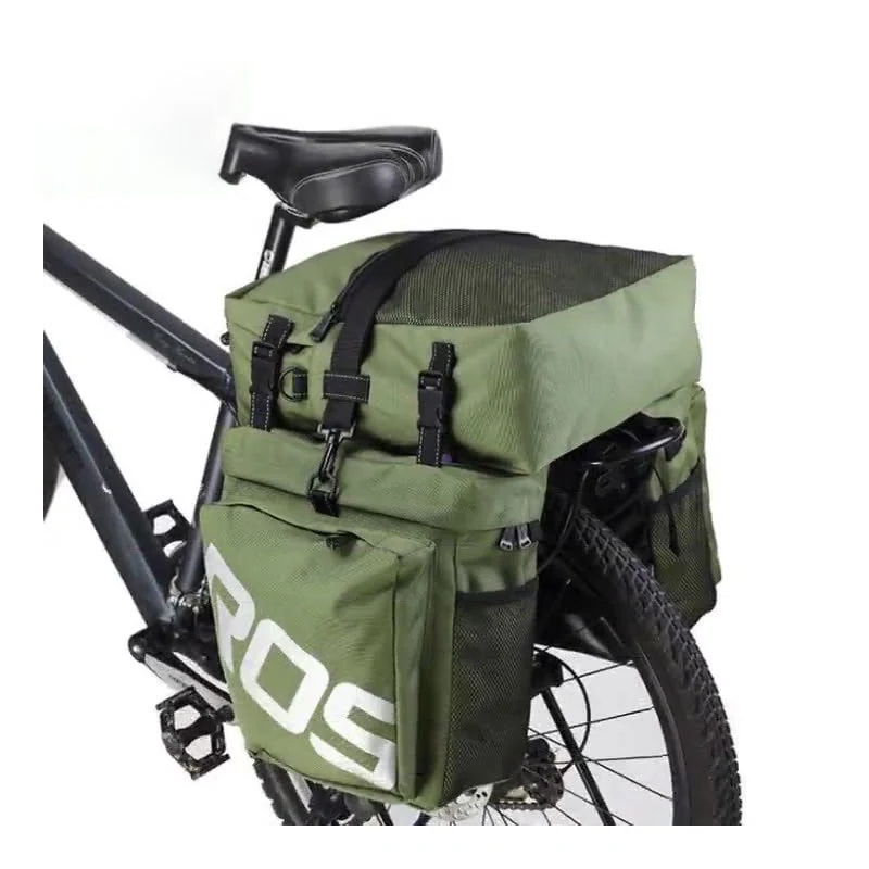 マウンテンバイクバッグ 大容量 サイクリング 防水 耐摩耗 リアシートバッグ リアラックバッグ サイクリング 3in1 パニアバッグ